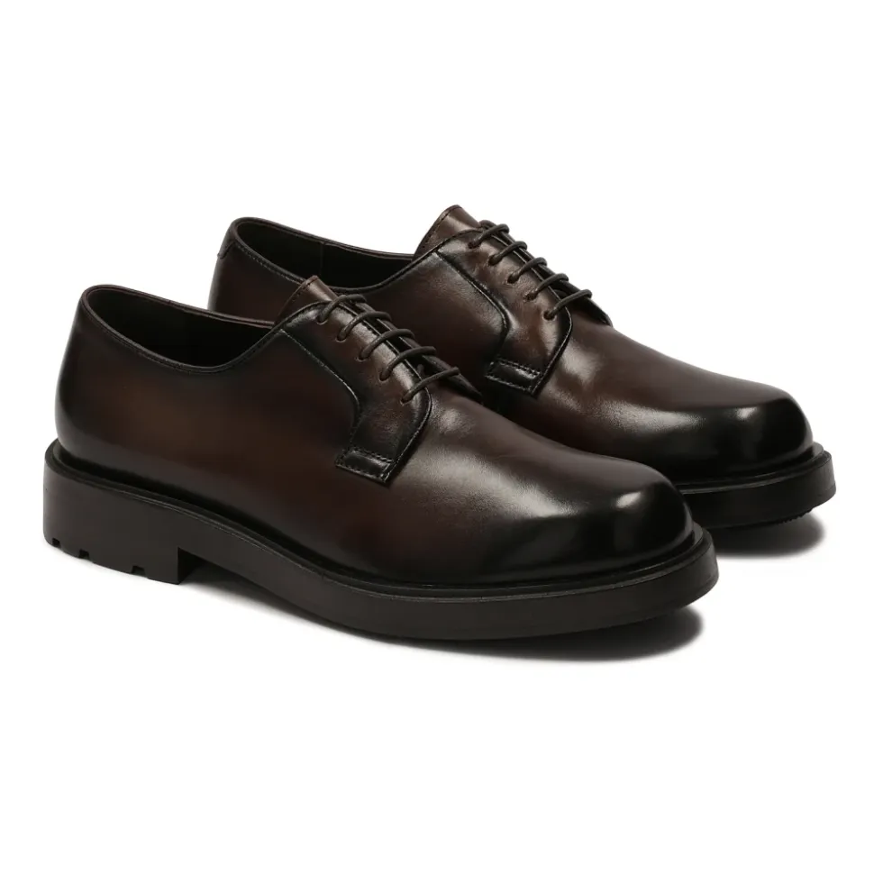 Scarpe derby marroni in pelle naturale