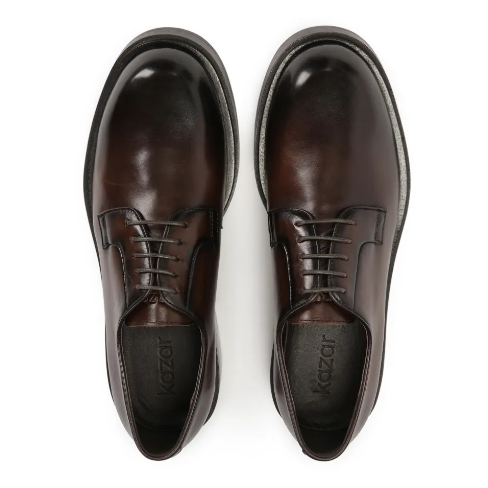 Scarpe derby marroni in pelle naturale