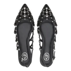 Scarpe in Pelle con Borchie e Cut-Out