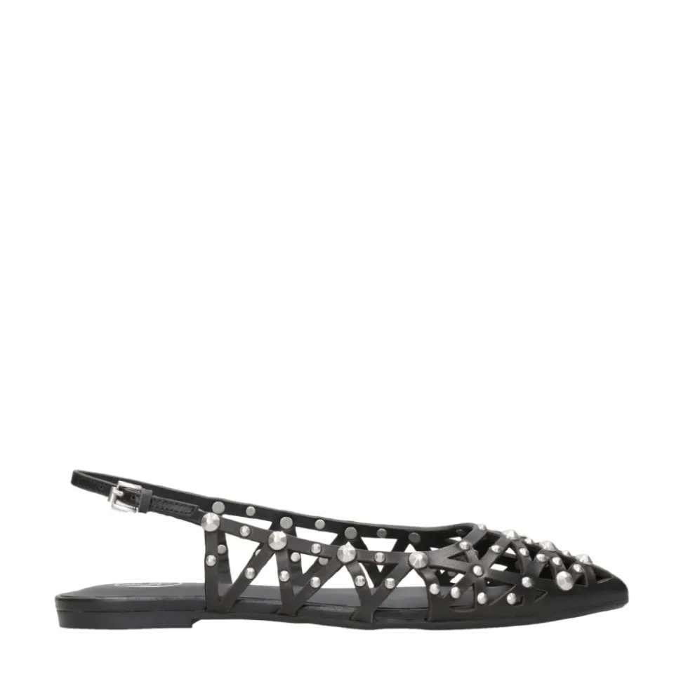 Scarpe in Pelle con Borchie e Cut-Out