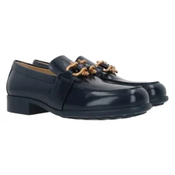 Scarpe Mocassino in Pelle Blu