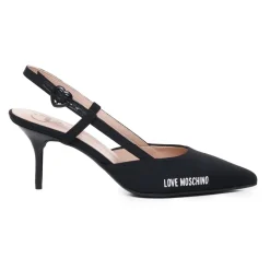 Scarpe nere piatte con tacco a spillo