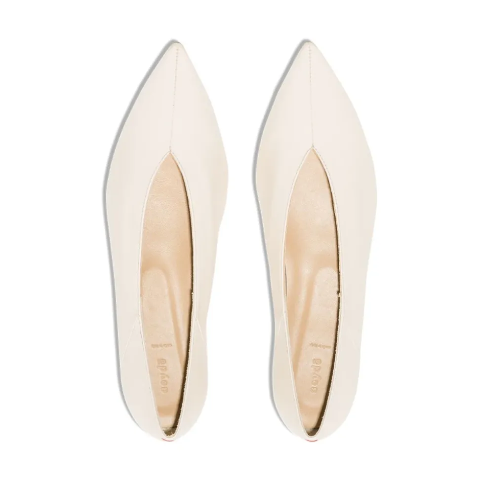 Scarpe piatte stampa serpente bianco crema