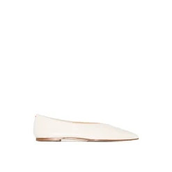 Scarpe piatte stampa serpente bianco crema