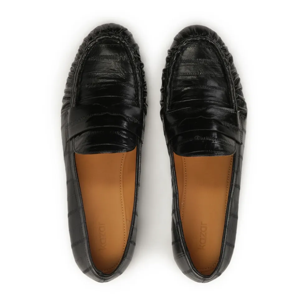 Scarpe slip-on in pelle stampata