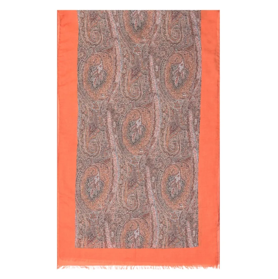 Sciarpa in cashmere con motivo floreale paisley
