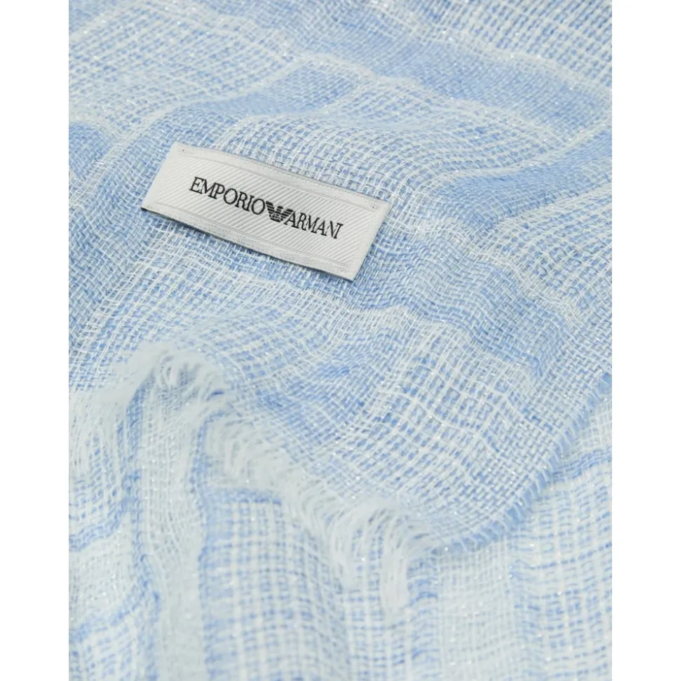 Sciarpa in lino spazzolato con lurex