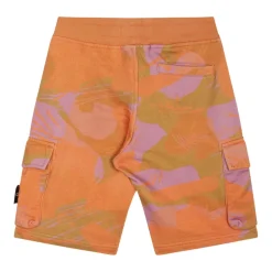Shorts Arancioni con Patch Camo e Bussola