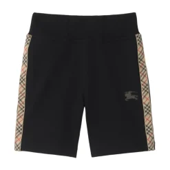 Shorts in cotone a quadri con elastico in vita