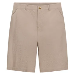 Shorts in Cotone Beige con Passanti per Cintura