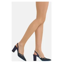 Slinback gioielloin camoscio blu