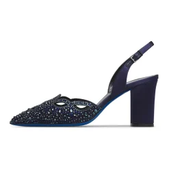 Slinback gioielloin camoscio blu