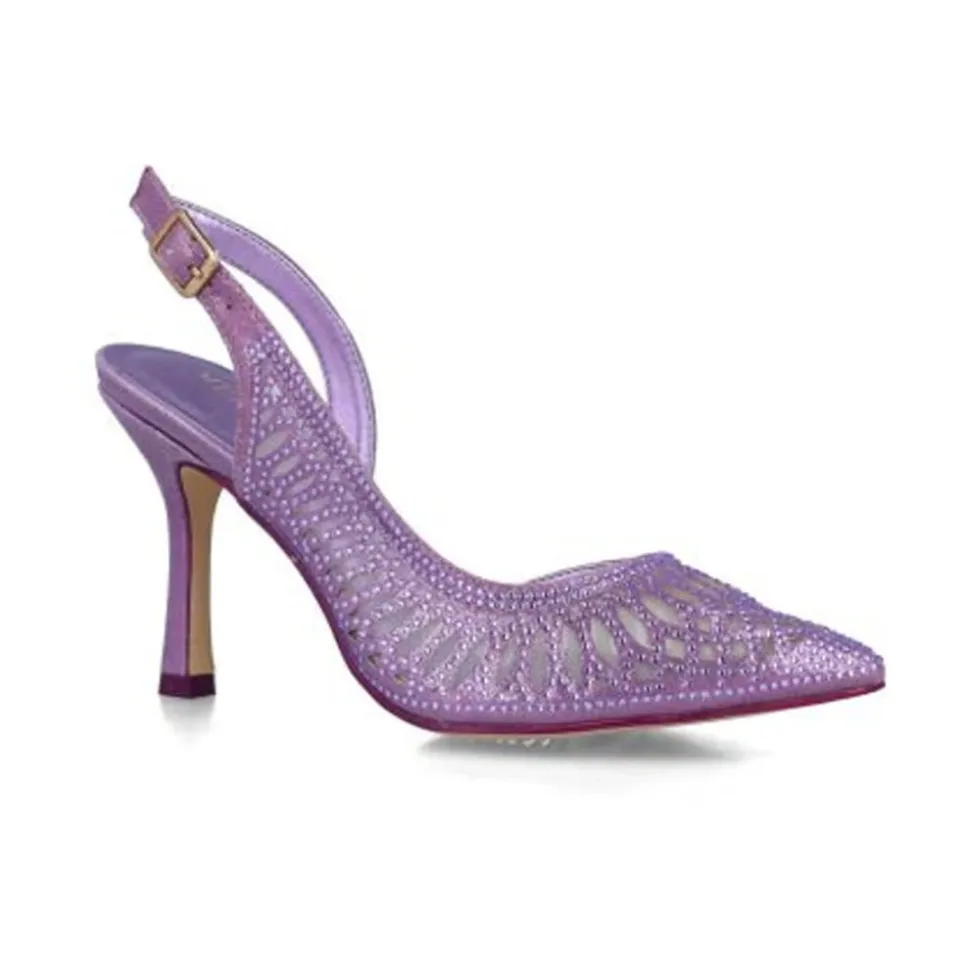 Slingback in tulle e strass