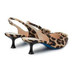 Slinkgback in tessuto stampa leopard con pietre incastonate