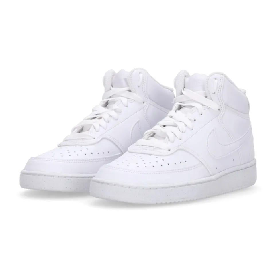 Sneaker in Pelle Bianca con Logo Ricamato