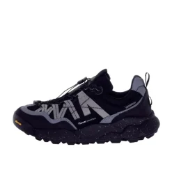 Sneakers in camoscio e tessuto tecnico - Bianco-Nero