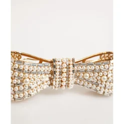 Spilla Oro Ottone Cristallo di Vetro Impreziosita con Perle Sintetiche