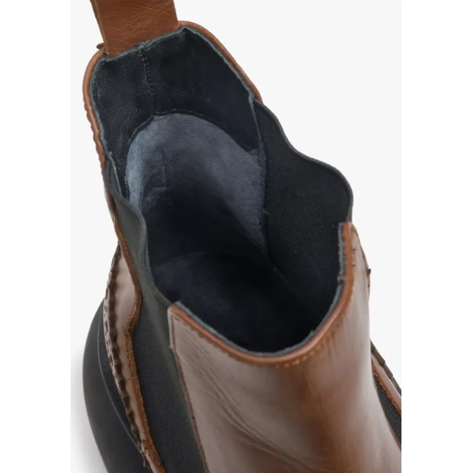 Stivaletti Chelsea in Pelle Marrone