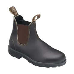 Stivaletti Chelsea in pelle marrone robusto con elastico