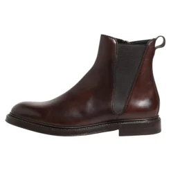 Stivaletti in Pelle Marrone Chelsea Mid Calf