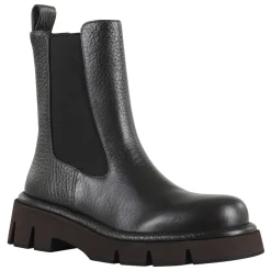 Stivaletto in Pelle Martellata Nero