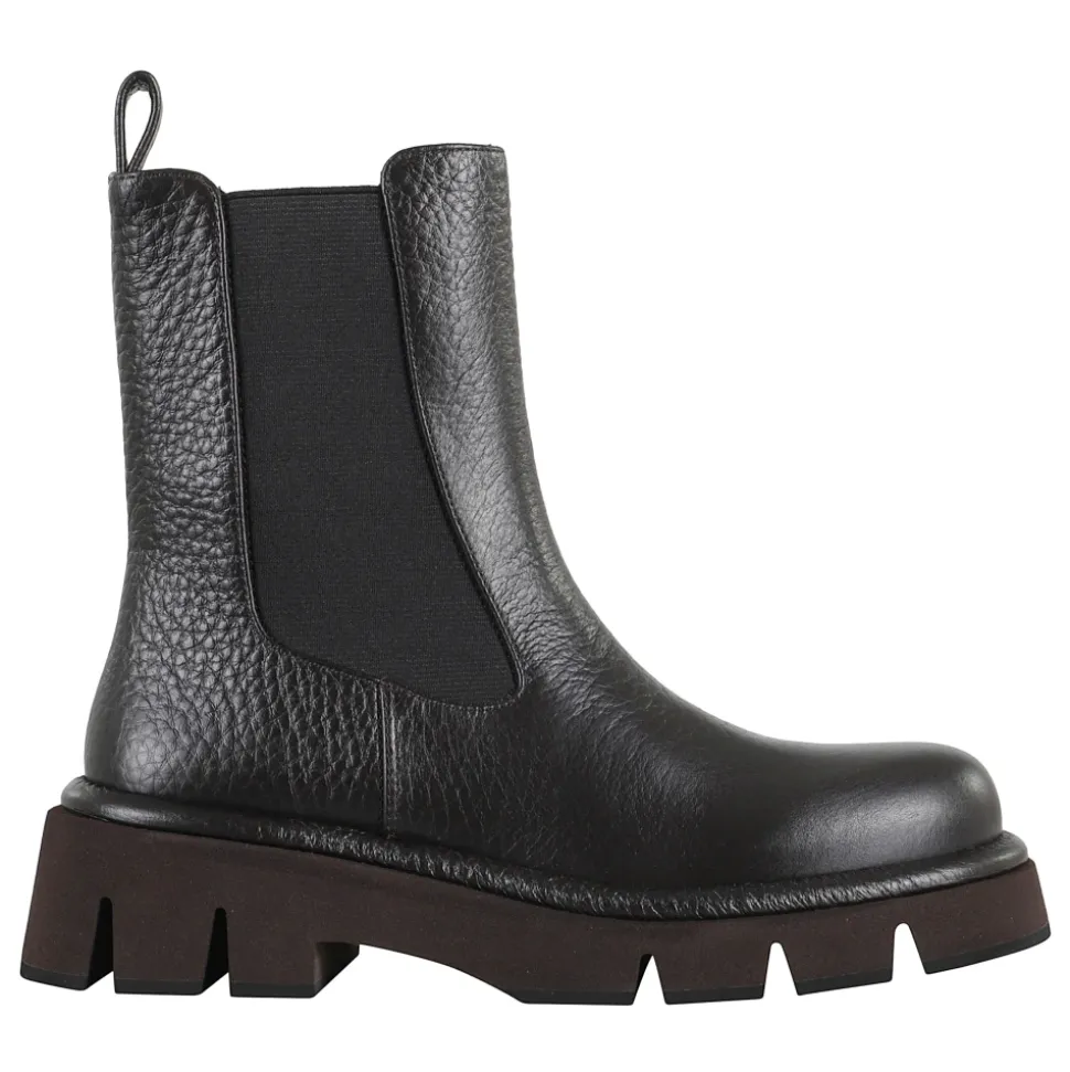 Stivaletto in Pelle Martellata Nero