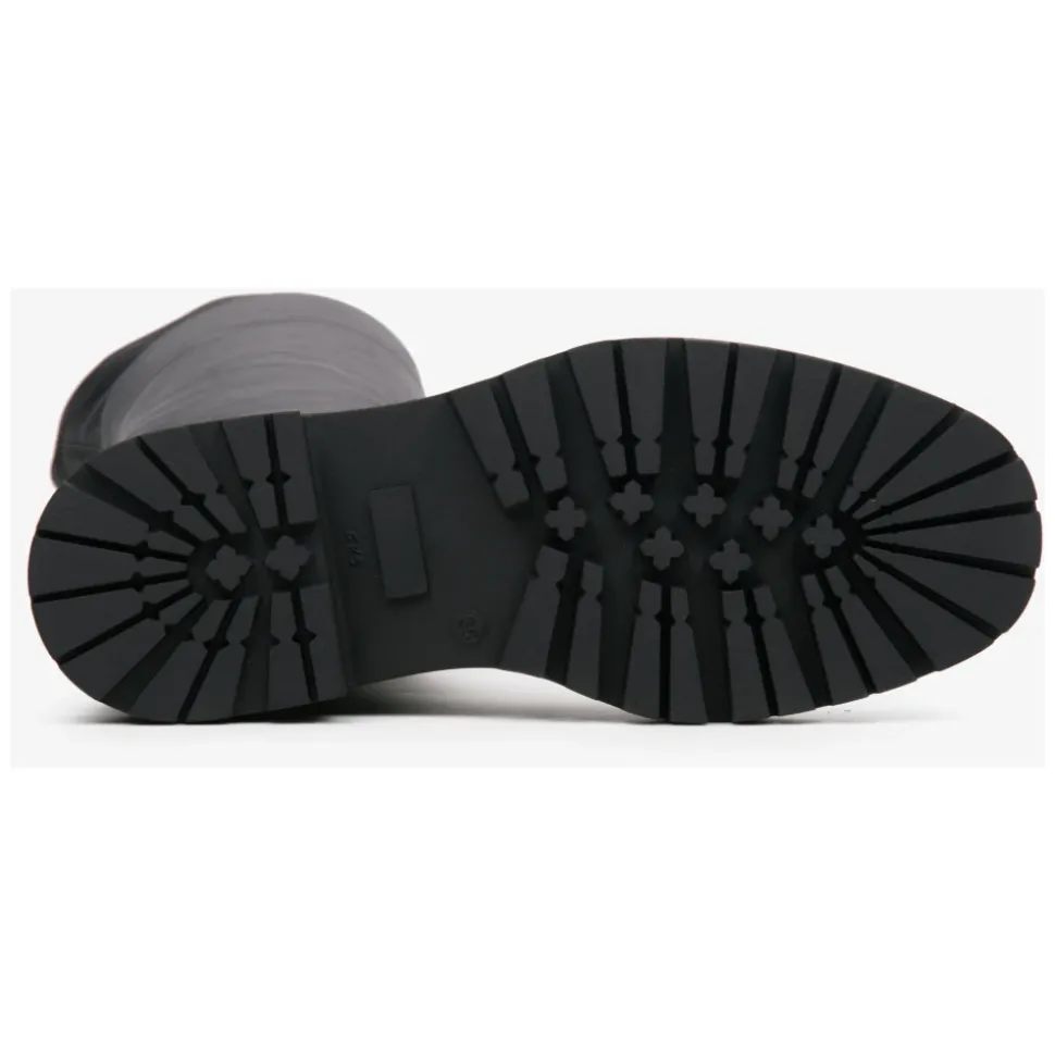 Stivali in Pelle con Gambale Elasticizzato