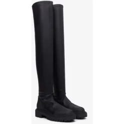 Stivali in Pelle con Gambale Elasticizzato