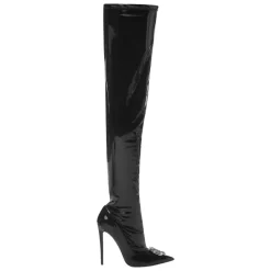 Stivali Overknees con Tacco Alto in Lattice