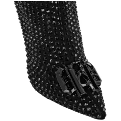 Stivali Overknees in Camoscio e Strass con Tacco Alto Gothic Plein