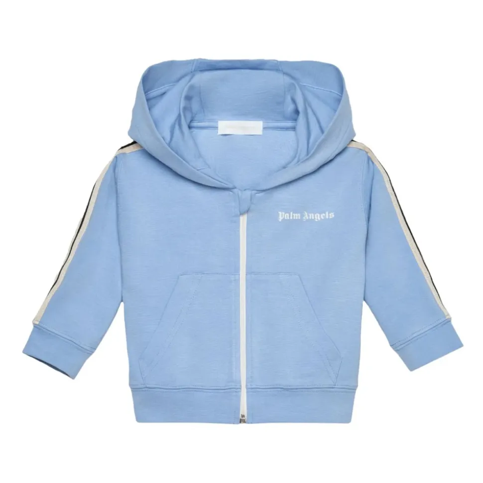 Stripe-detail Zip-up Hoodie