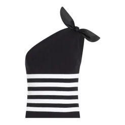 Striped One Shoulder Top