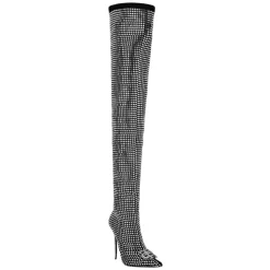 Suede Strass Overknee Boots