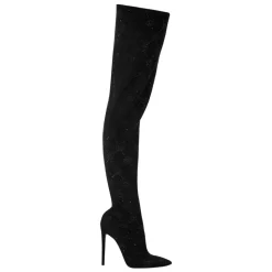 Suede Stretch Boots Hi-Heels Overknees Monogram