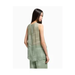 Top Asimmetrico in Chiffon di Viscosa