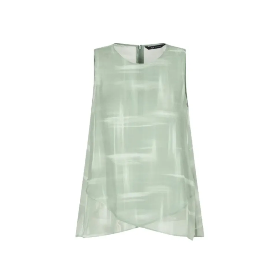 Top Asimmetrico in Chiffon di Viscosa