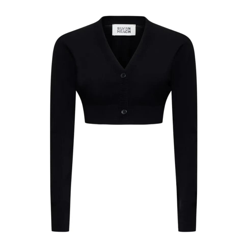 Top crop con scollo a V