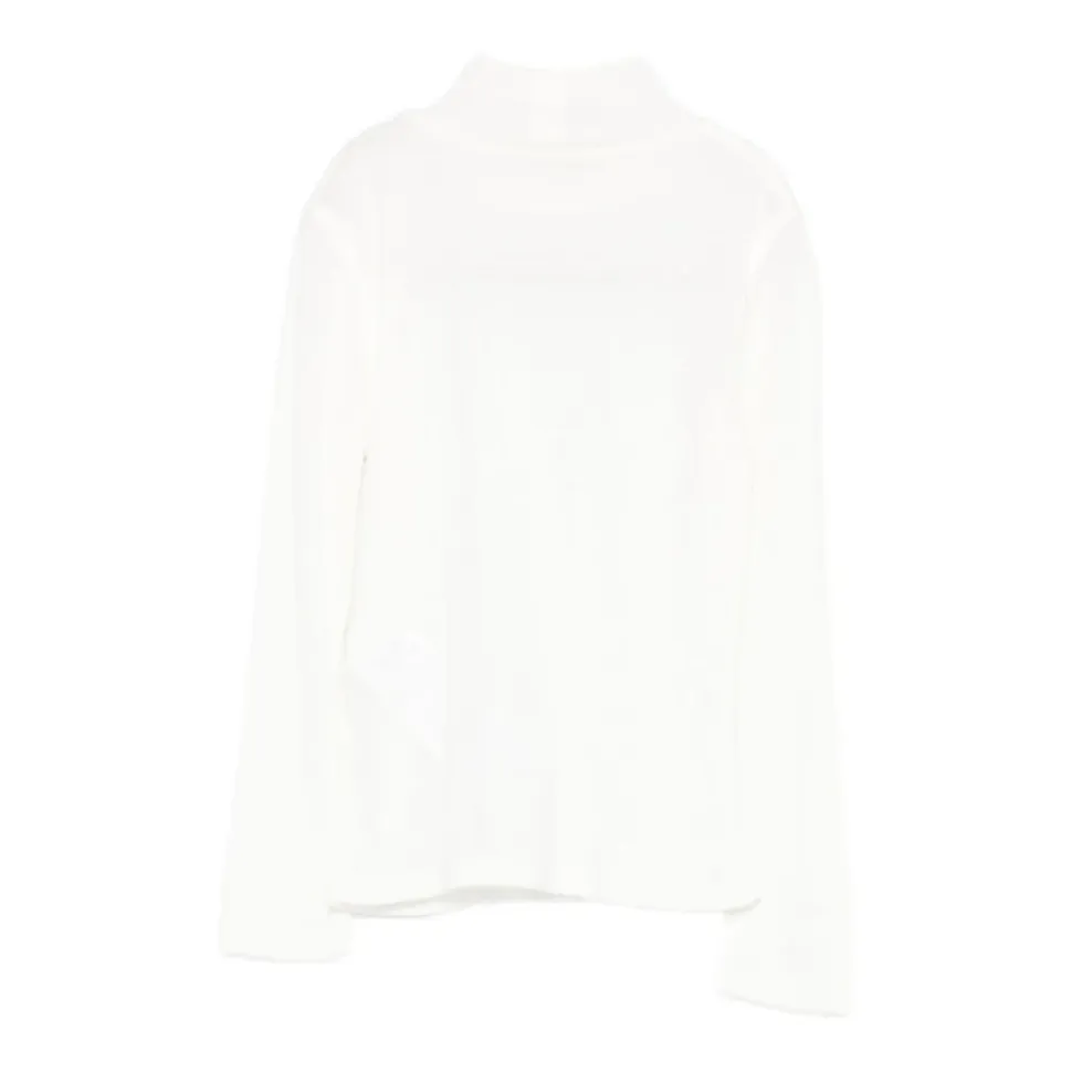 Top in Maglia a Costine con Collo Alto