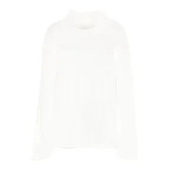 Top in Maglia a Costine con Collo Alto