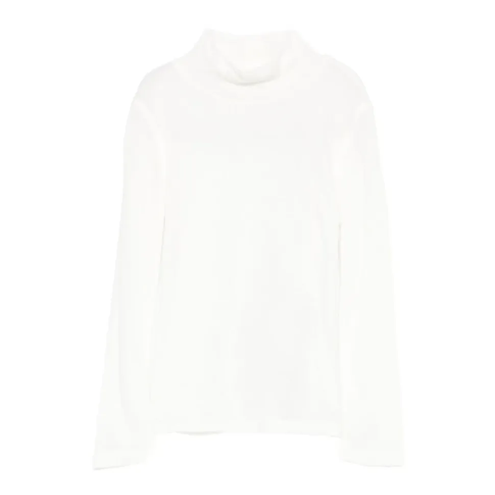 Top in Maglia a Costine con Collo Alto