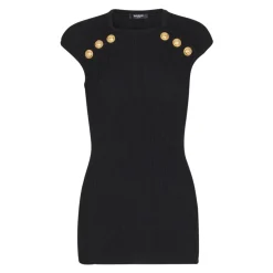 Top in maglia con 6 bottoni