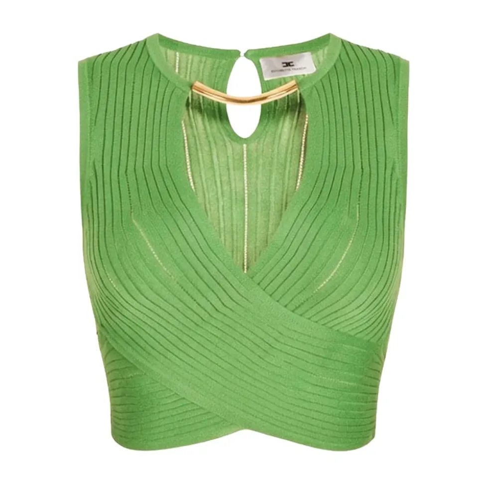 Top in Maglia con Dettaglio Gioiello