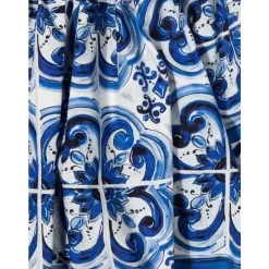 Top in popeline con stampa Majolica