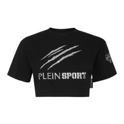 Top Nero Corto con Logo