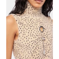 Top senza maniche con stampa animalier