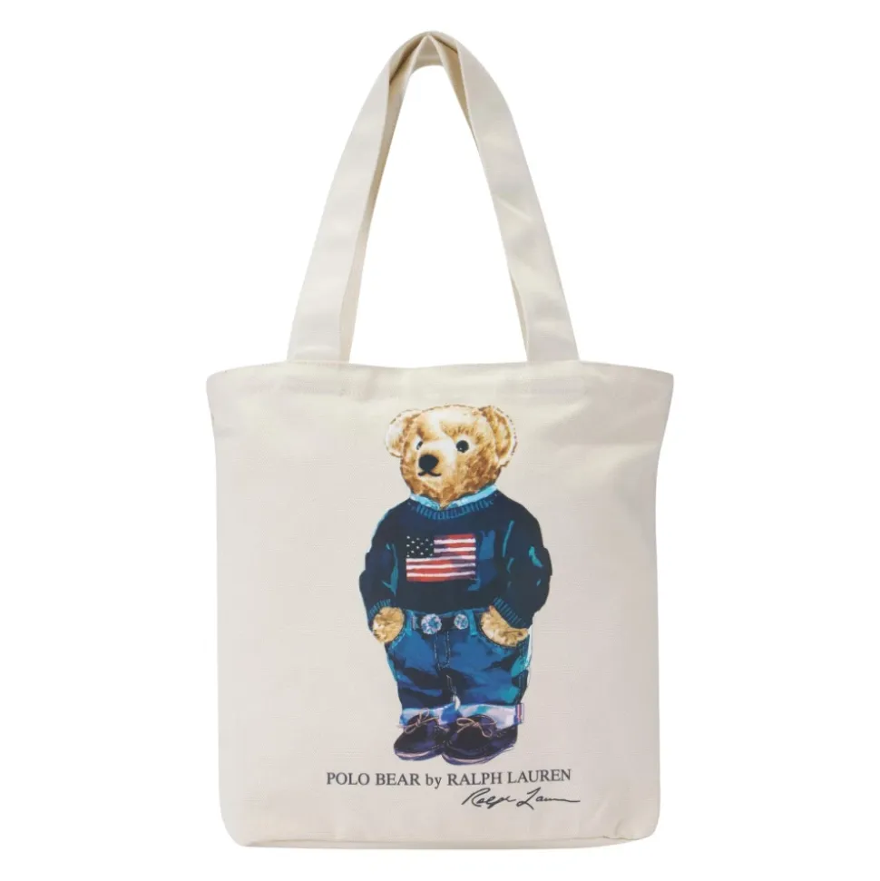 Tote in Cotone con Stampa Orsetto