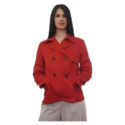 Trench donna corto rosso - 40, RED