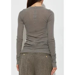 T-shirt a Maniche Lunghe a Costine