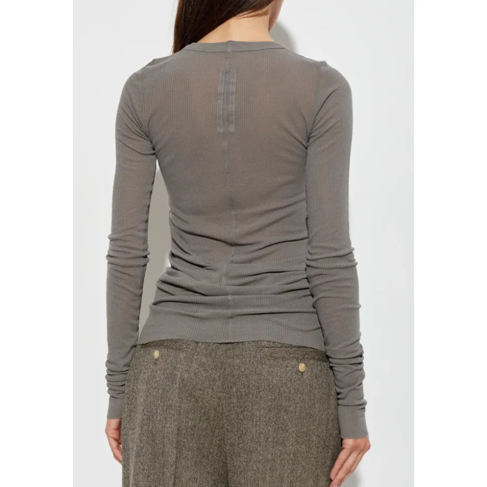 T-shirt a Maniche Lunghe a Costine
