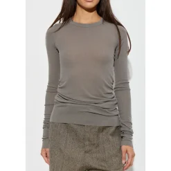 T-shirt a Maniche Lunghe a Costine